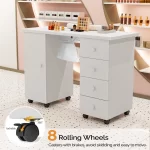 OmySalon Manicure Table Nail Desk w/Electric Downdraft Vent - Image 6