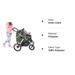 Jogging Sports Stroller with Comfort Rubber Wheels/Zipper-Less Entry/1-Hand Quick Fold/Aluminum Frame for Small/Medium Dogs, Cats and Pets (Green Camo) - Image 14