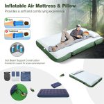5-in-1 Tent Cot 2-Person Portable Outdoor Camping Tent Combo with Air Mattress Sleeping Bag & Sunshade - Image 8