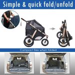 Jogging Sports Stroller with Comfort Rubber Wheels/Zipper-Less Entry/1-Hand Quick Fold/Aluminum Frame for Small/Medium Dogs, Cats and Pets (Green Camo) - Image 36